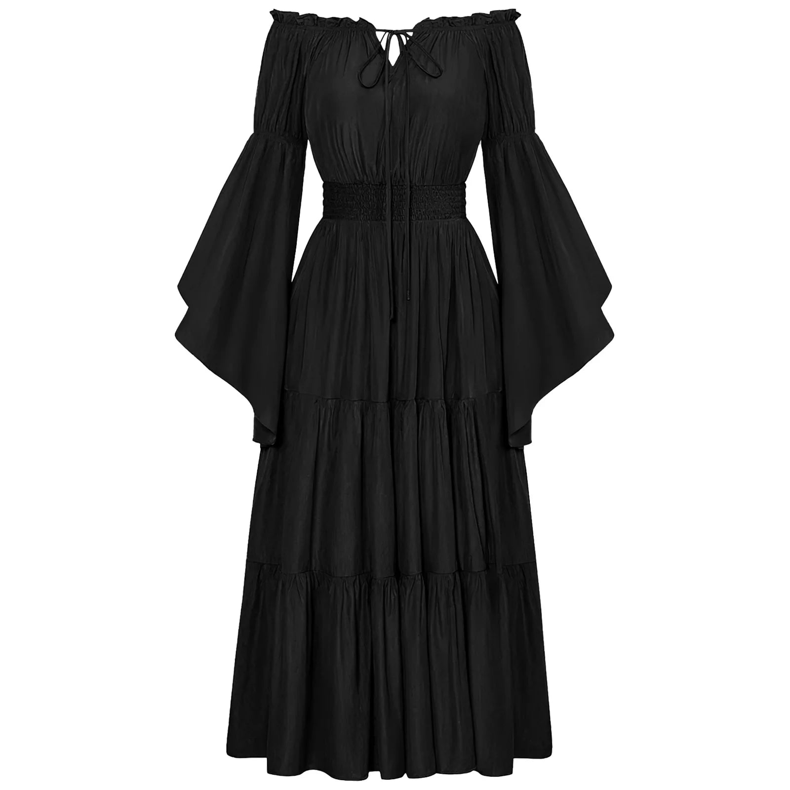 Women's Renaissance Off Shoulder Long Bell Sleeve High Low Costume - alternate view 18