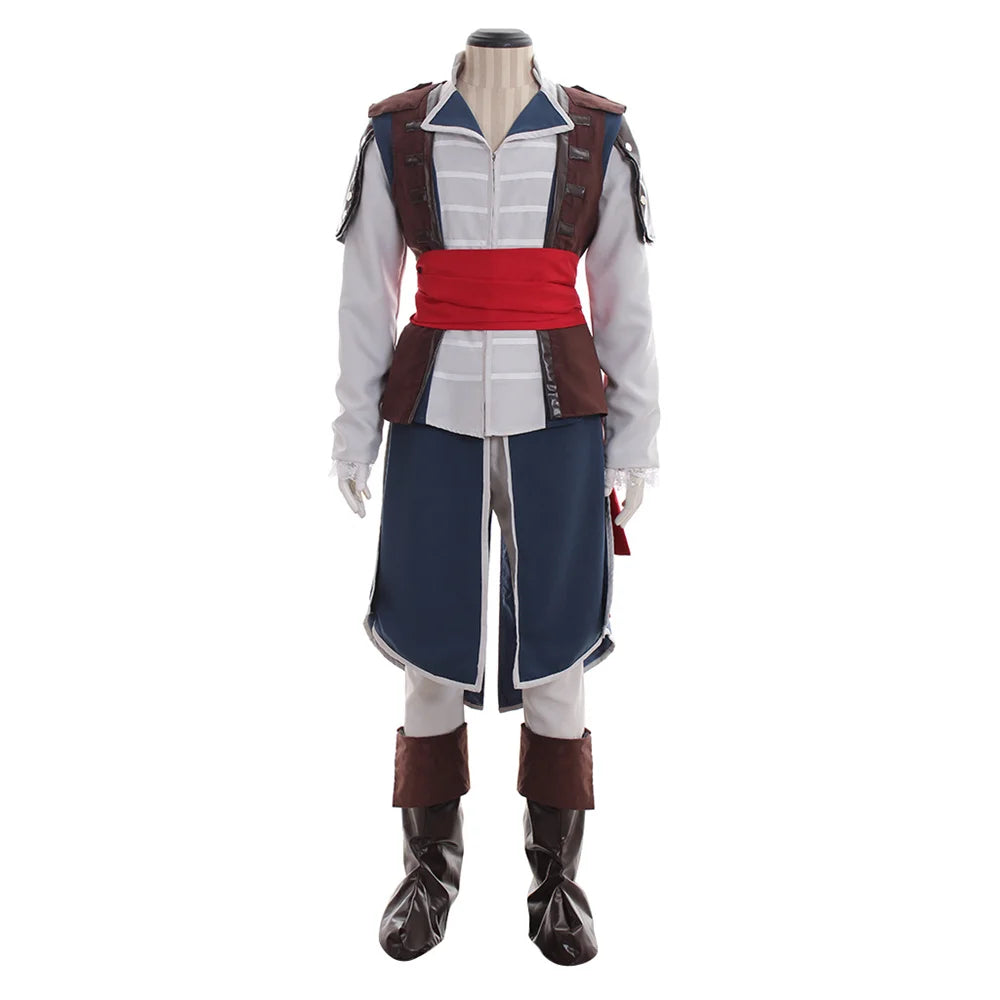Edward Kenway Costume Men Battle Uniform Suits Full Set Halloween Outfits - M