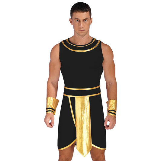 Men's Egyptian Pharaoh Ancient Egypt God Robe Dress Greek Rome Spartan Costume