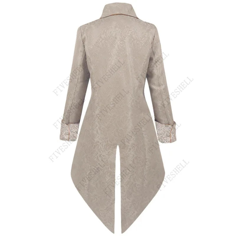 Adult Men's Medieval Noble Jackets Steampunk Halloween Costume Tuexdo Men's Renaissance - as shown / XXXL