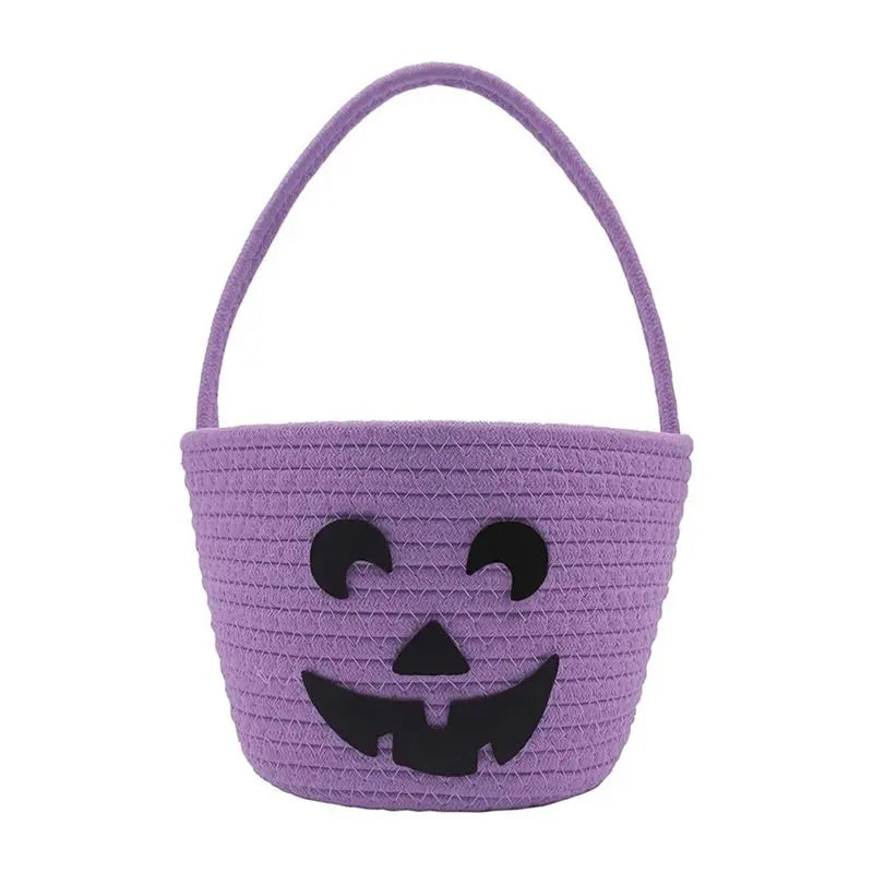 B78b 2x Halloween Basket for Kids Trick Or Treat Basket Cute Pumpkin - product image 6