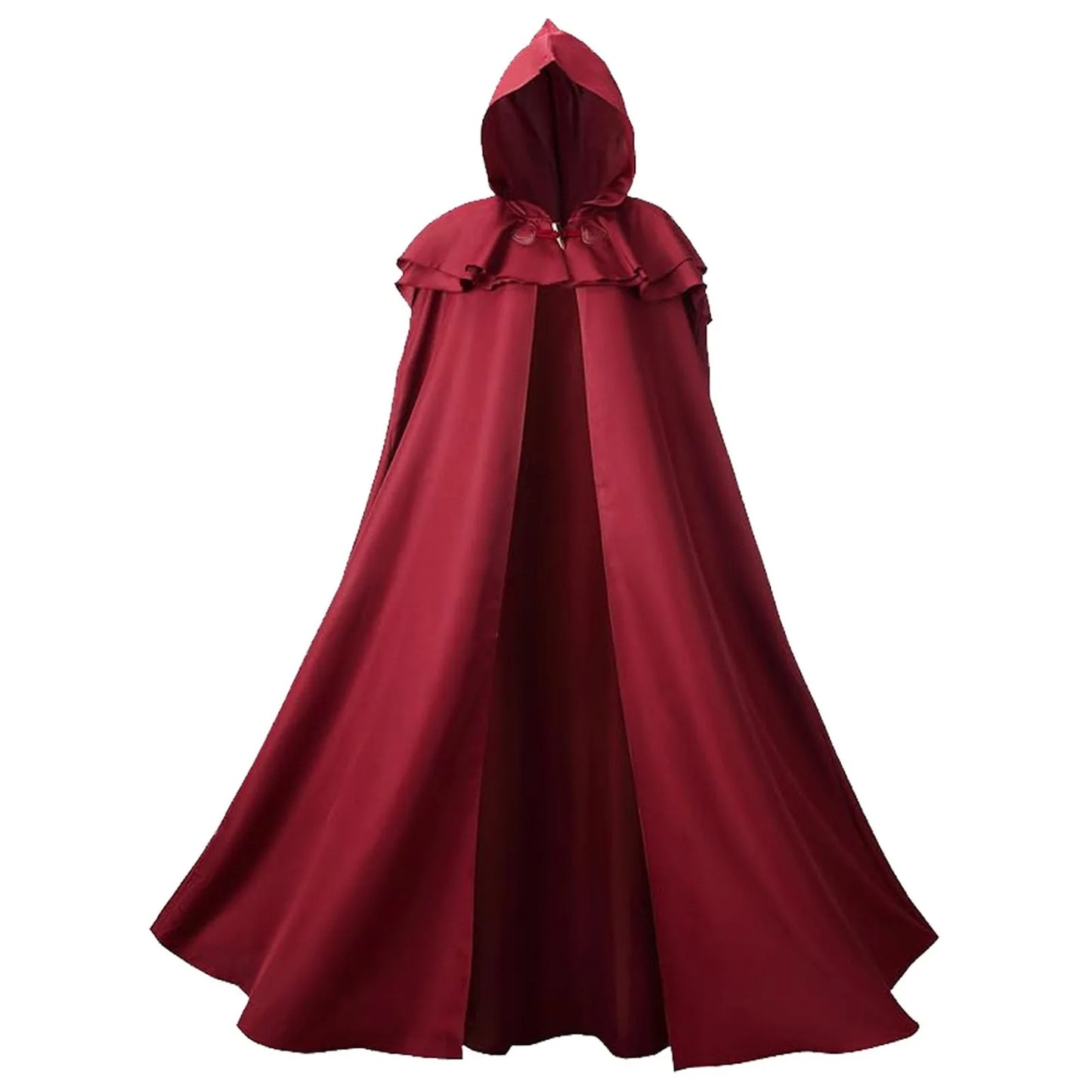 Halloween Hooded Capes for Adult Cloaks Costume Witch Red Black Purple Green Grim Reaper - Green / L
