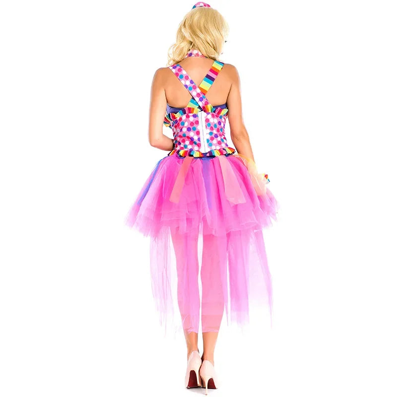 Adult Circus Clown Quinn Honey Clowns Sexy Classic Candy Color Costume - alternate view 4