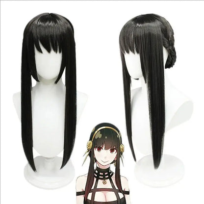 Halloween Anime Yor Forger Costume Outfit Gothic Assassin Black Red Skirt Dress Suit - Costume Wig / XS