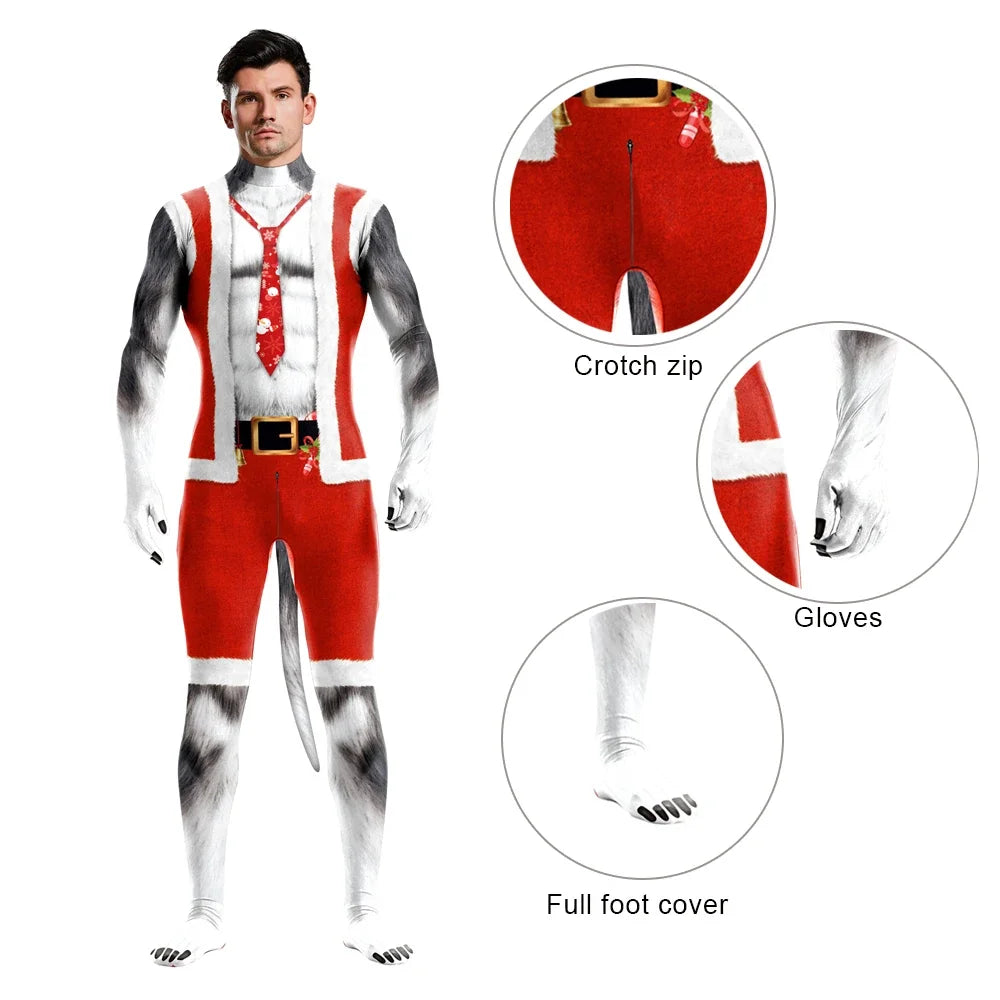 Full Cover Elastic Zentai Pet Suit Jumpsuit Print Catsuit Bodysuits Tail Purim Pet - 1016 / L