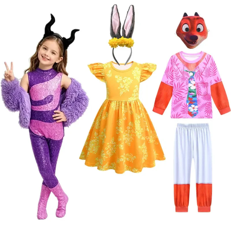 Animated Animal City Shakira Stage Costume Rabbit Police Officer Nick Cosplay Suit Children'S