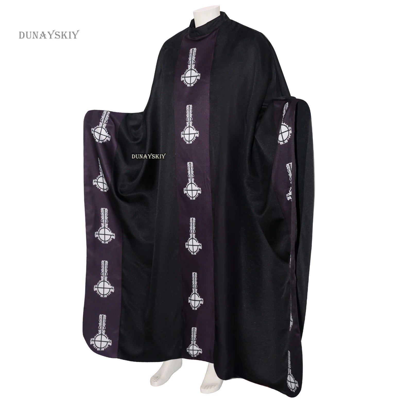Medieval Papa Cape Emeritus Costume Middle Ages Black Cloak with Hat Full Set for Adult - Costume / S