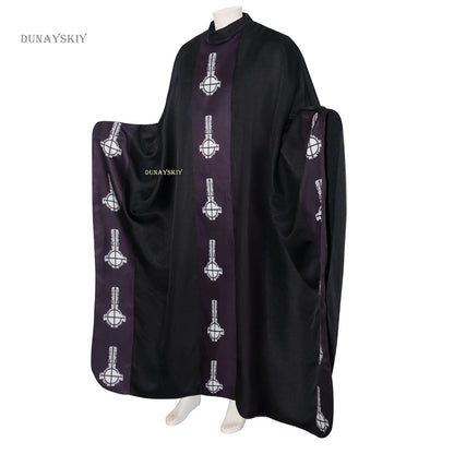 Medieval Papa Cape Emeritus Costume Middle Ages Black Cloak with Hat Full Set for Adult - Costume / S