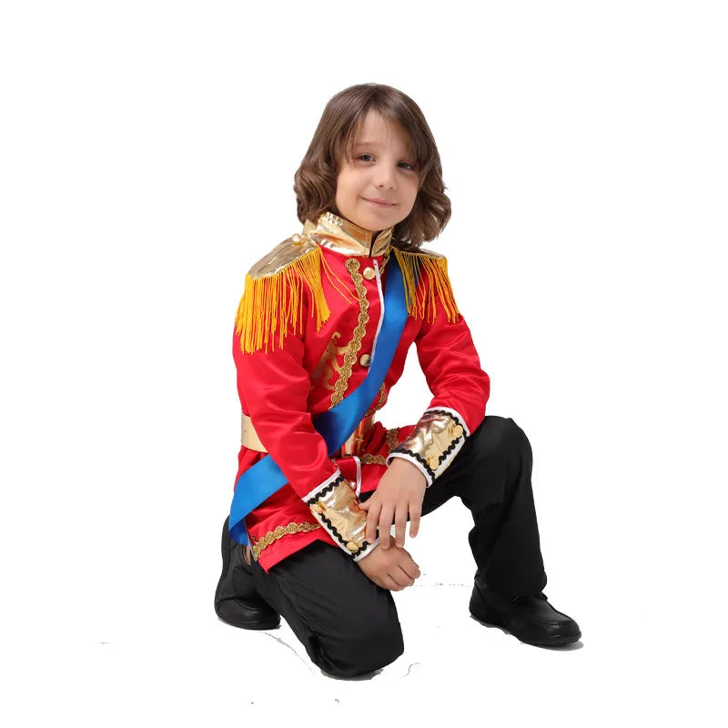 Red Royal Prince King Costumes for Boys Halloween Knight Warrior Costume for Kids - View 5