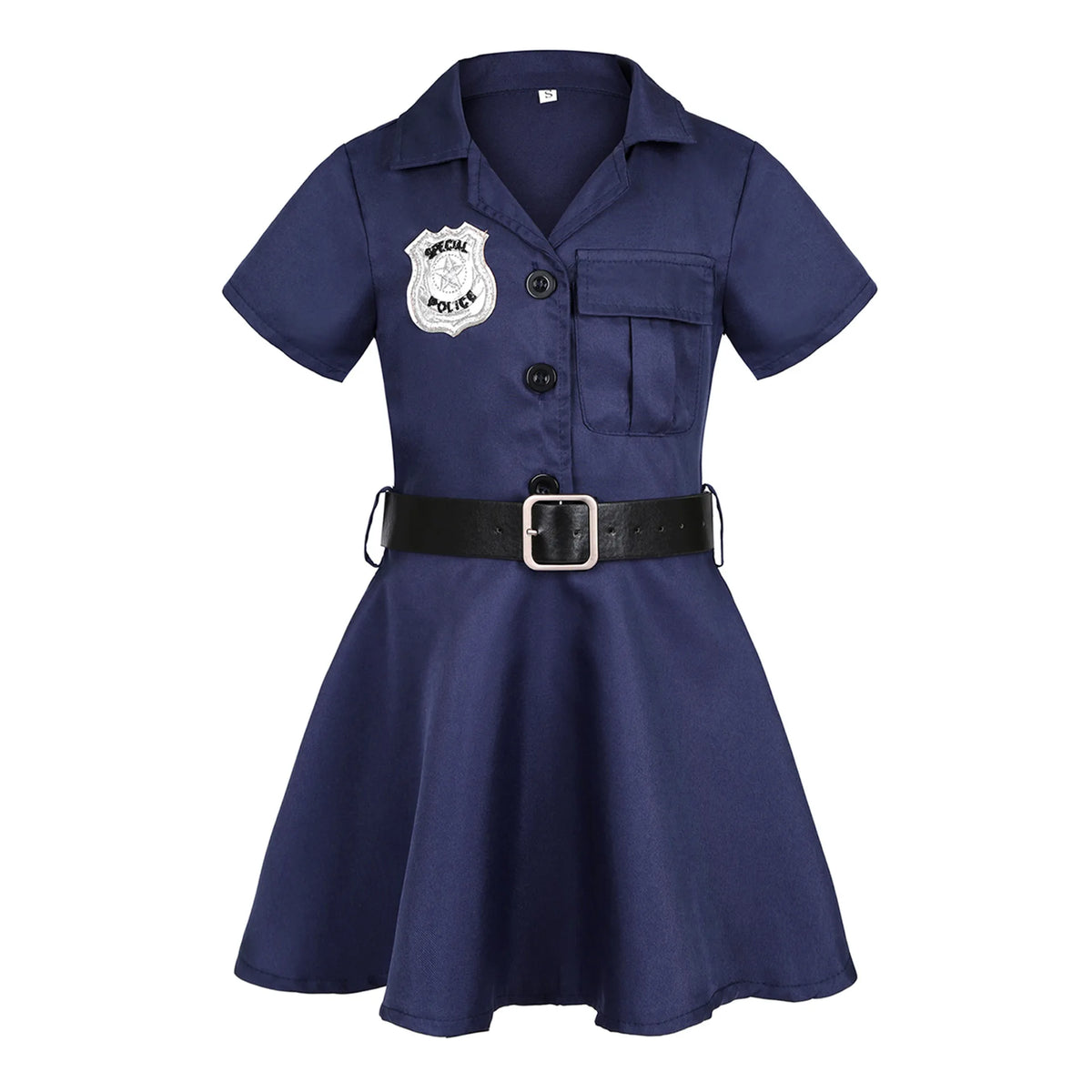 Women's Police Officer Halloween Costume Dress - Blue 7-8 years old