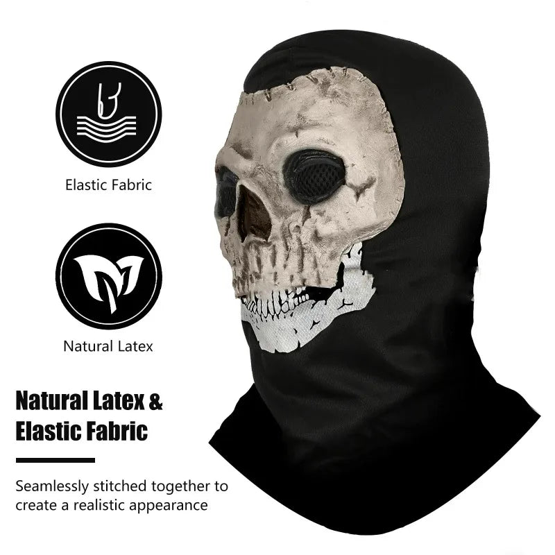 Ghost Skull Head Mask Latex Cod Skeleton Modern Warfare Scary Halloween Cosplay Props Toys for Teen Men Party - product image 2