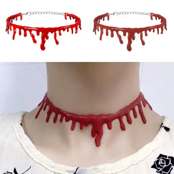 Halloween Decoration Horror Blooddrop Necklace Fake Blood Vampire Fancy Bloody Necklace Female Necklace Fear - product image 1
