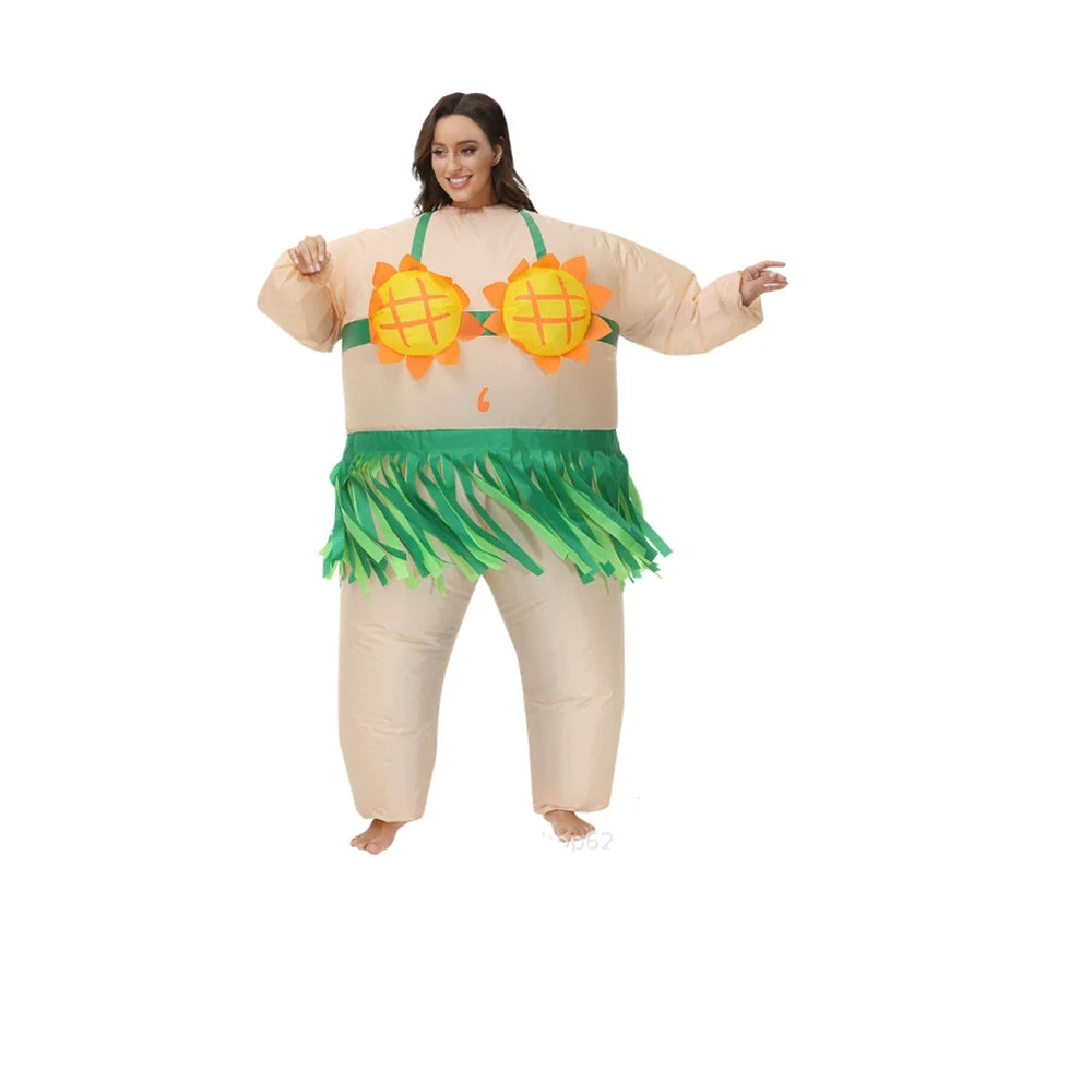Adult Halloween Costume Handstand Clown Inflatable Costume Blow Up Pig Outfit Dress Ballet - Style M / Adult 59.1–76.8 in (150–195 cm)