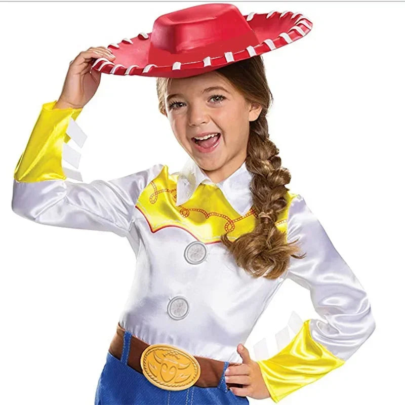 Movie Story Jessie Cosplay Costumes Cowgirl Bodysuits Hat Suits Halloween Cowboy Woody Roleplay Party Clothing