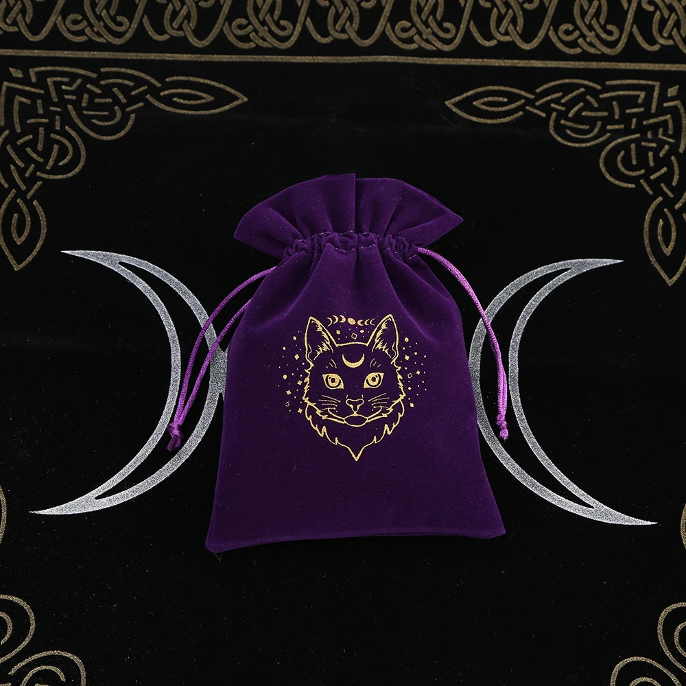 Embroidered Velvet Tarot Card Storage Bag