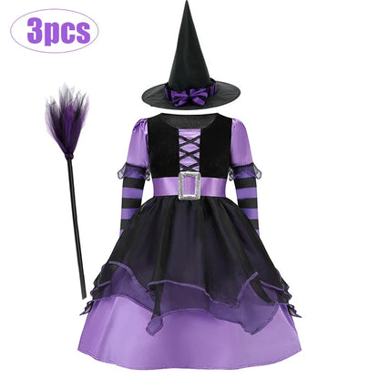 Halloween Vampire Costume for Kids Girls Devil Witch Gothic Ghost Bride Clothes Demon Bride Queen Cosplay - product image 12