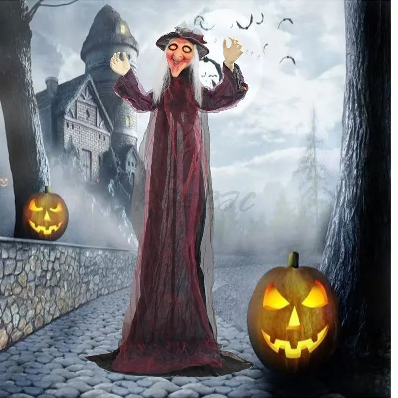 Voice-Activated Glowing Ghost Clown Halloween Decoration – Haunted House Prop