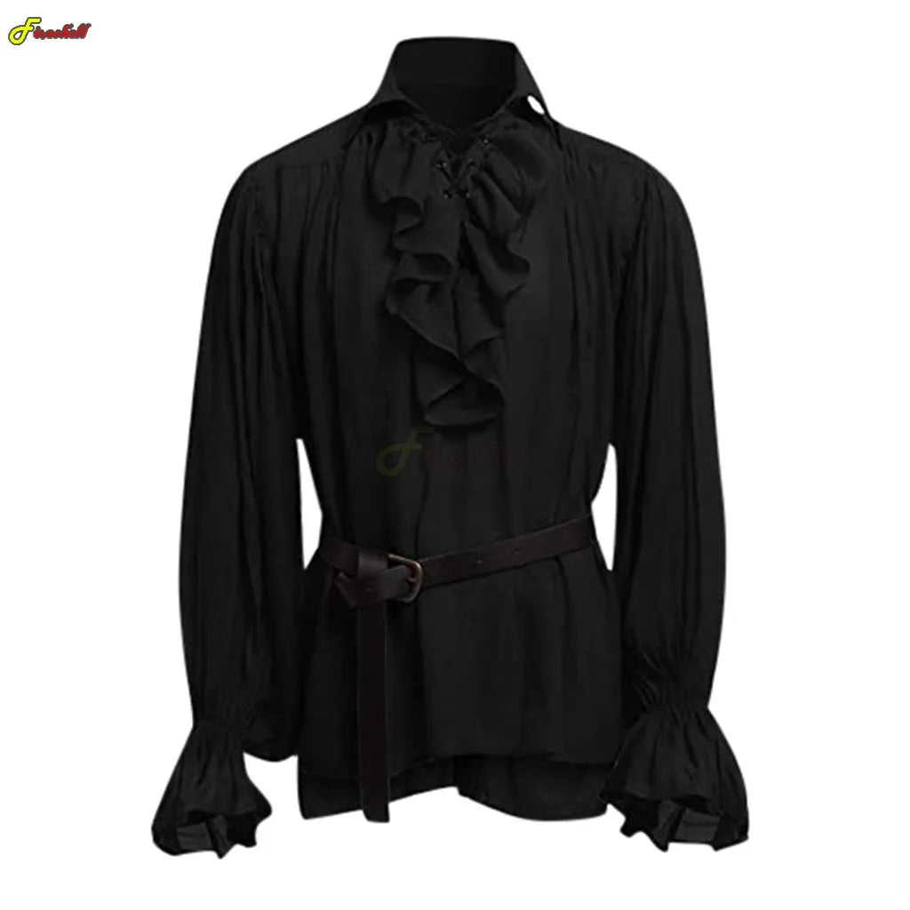 Medieval Autumn Shirts Steampunk Bandage Long Costume - alternate view 2