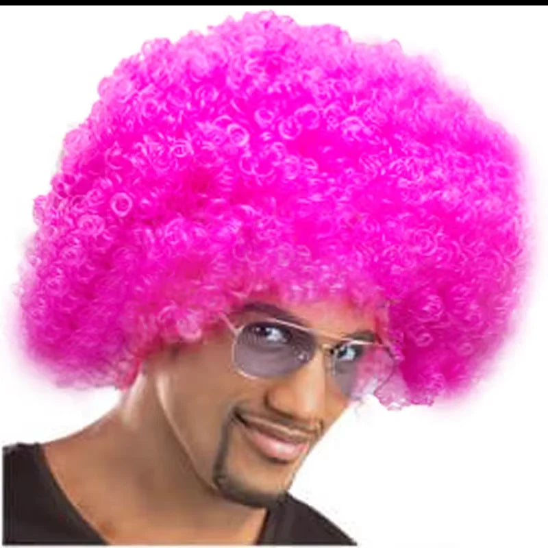80s Clown Wig Afro Puff Synthetic Halloween Costume Anime Fancy Costume Accessory - Gold