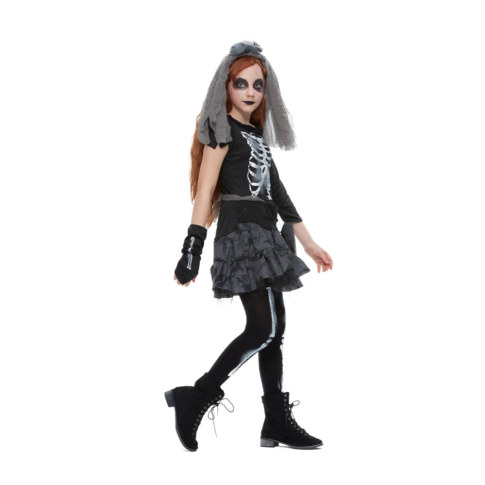 Eraspooky Halloween Costume For Girl Scary Skeleton Zombie Girls Ghost Bride - product image 2