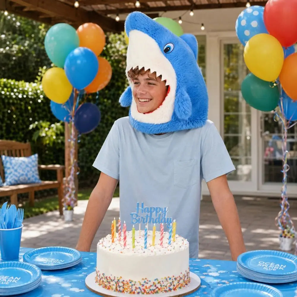 Costume Accessories Creative Shark Head Cover Cartoon Cute Halloween Headgear Unisex Novelty Shark Party Hat Festival Event