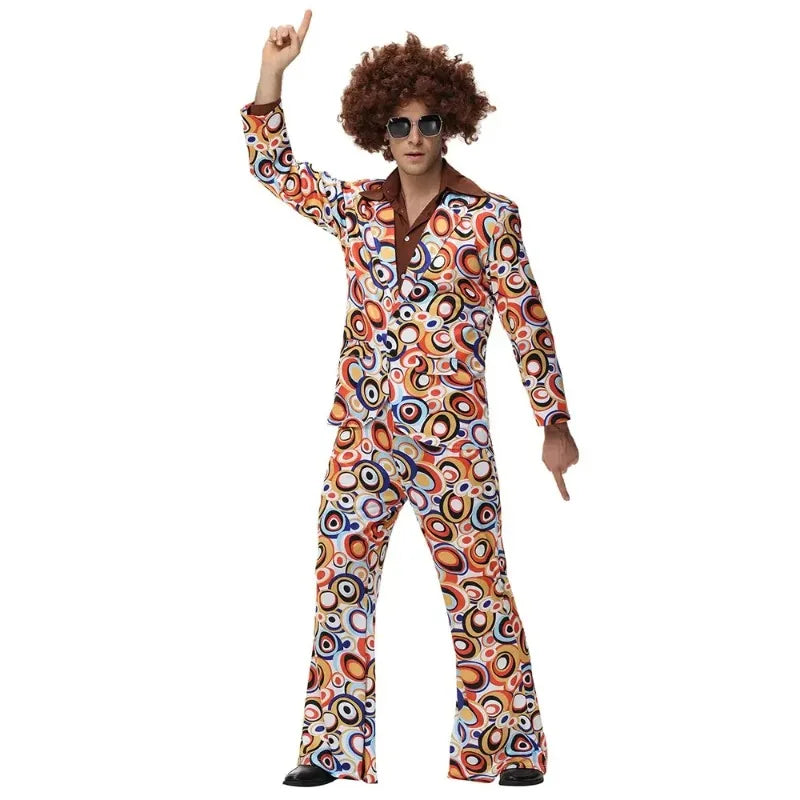Men's Women Retro 70s 80s Hippie Costume Disco Rock Hip-Hop for Cosplay Couples Purim Halloween Party - product image 2