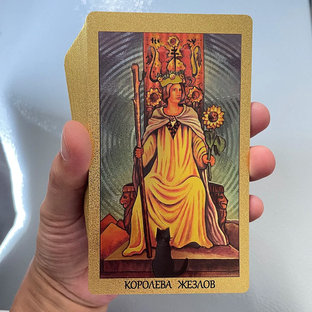 Golden Tarot Deck with Guidebook – Russian Edition