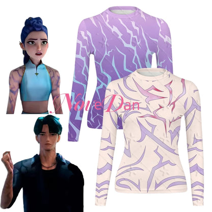 KDPop KPDH Rumi Jinu Costume Tattoo Top Costume Kid Women Men Disguise Devil Tattoo Shirt - Tattoo Shirt Nude / Kids 140cm