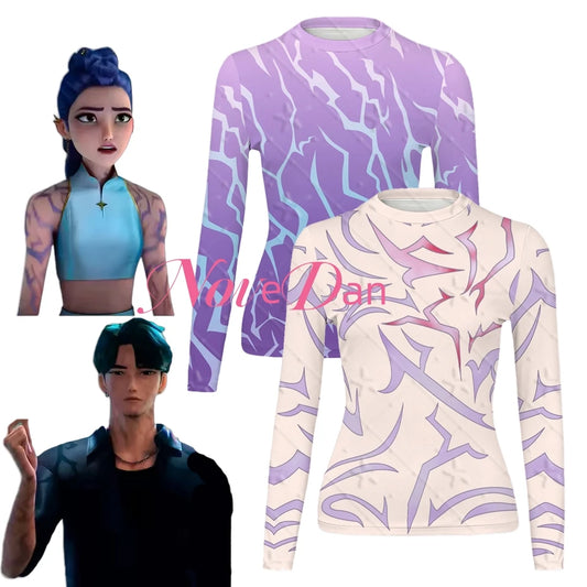KDPop KPDH Rumi Jinu Costume Tattoo Top Costume Kid Women Men Disguise Devil Tattoo Shirt - Tattoo Shirt Nude / Kids 140cm