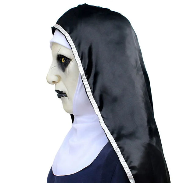 1PC The Horror Scary Nun Latex Mask w/Headscarf Valak Cosplay for Halloween Costume - product image 1