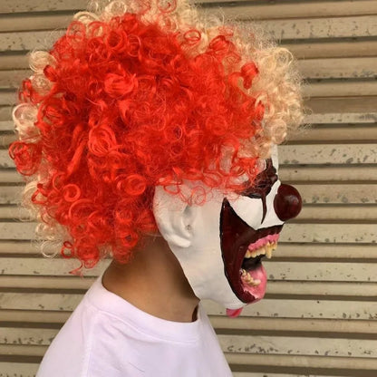 Terrifying Clown Costume Mask Toothy Tongue Out Latex Material Ghost Festive Mask Scary - View 5