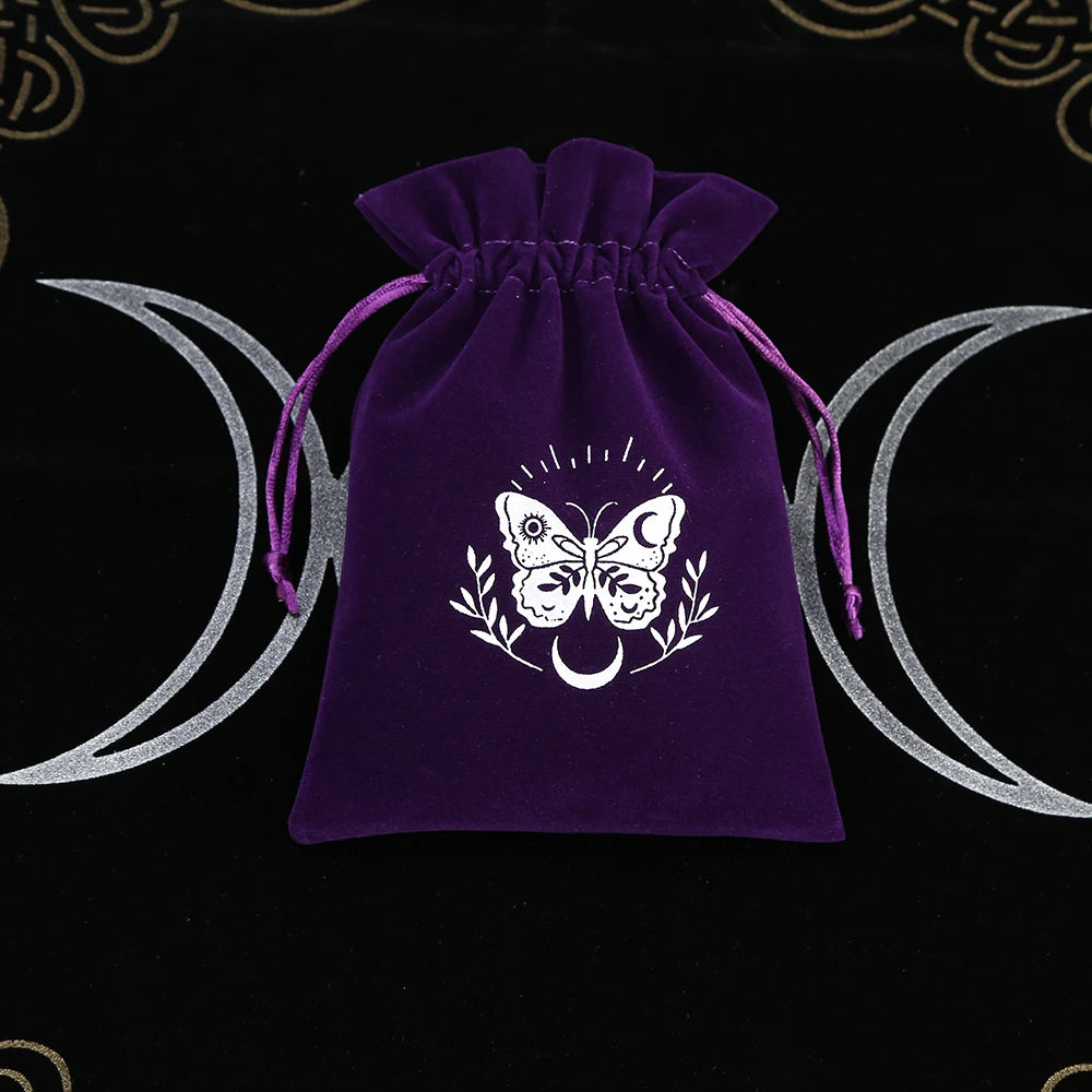 Embroidered Velvet Tarot Card Storage Bag