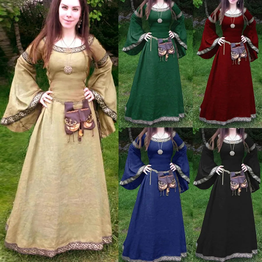Women's Medieval Classical Long Sleeve Middle Ages Renaissance Costume