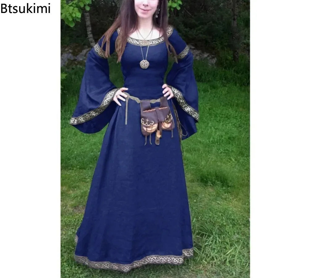 Women's Medieval Classical Long Sleeve Middle Ages Renaissance Costume - alternate view 5