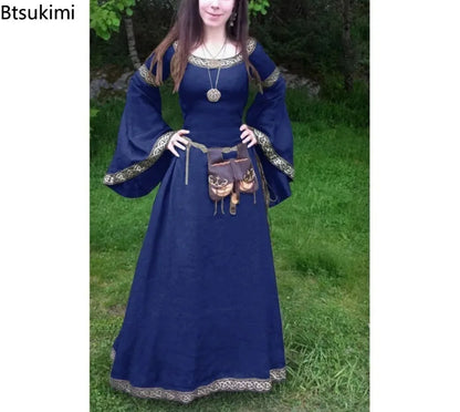 Women's Medieval Classical Long Sleeve Middle Ages Renaissance Costume - alternate view 5