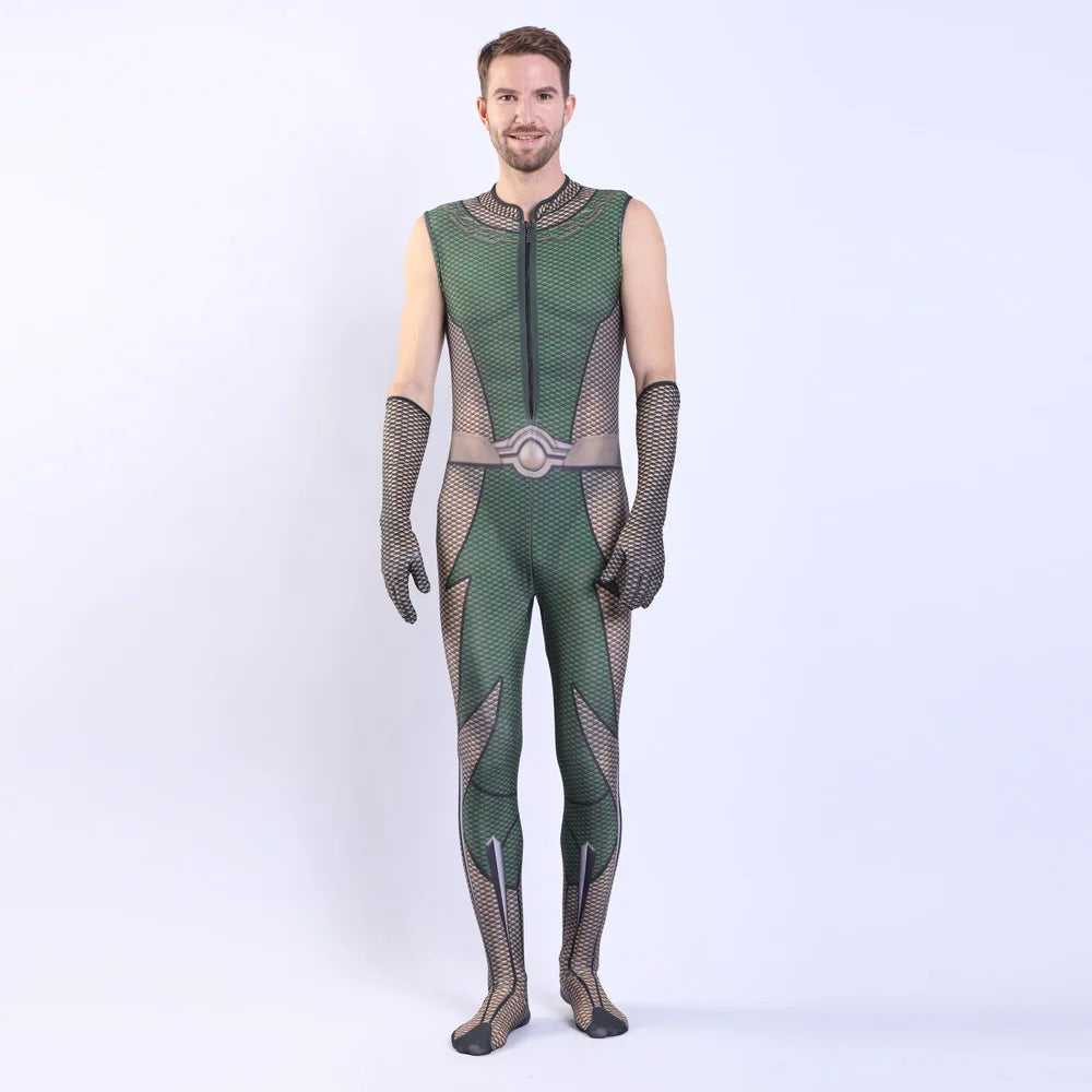 The Boys the Homelander the Deep Movie Costume Adult Boys Spandex Zentai Halloween Costume - bodysuit gloves / adult M 150-16