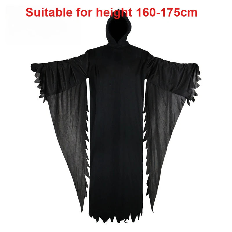 Grim Reaper Ghost Costume – Black Hooded Cloak & Mask