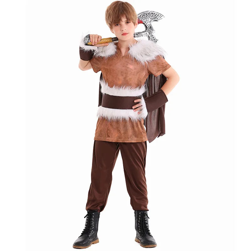 I Halloween Children's Boys' Costumes Viking Cosplay Stage Party Costumes Viking Warrior Boys' Gothic - product image 1