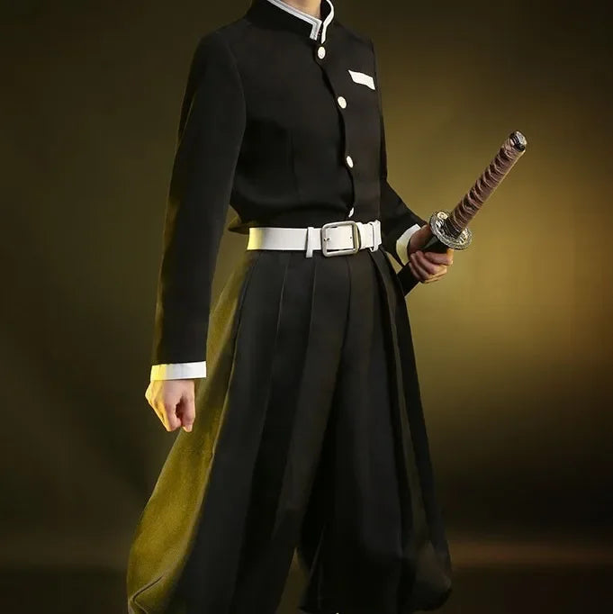 Anime Demon Slayer Tanjirou Kamado Costume Kimetsu No Yaiba Kimono Cloak Man Coat Lining - Wig / XXL