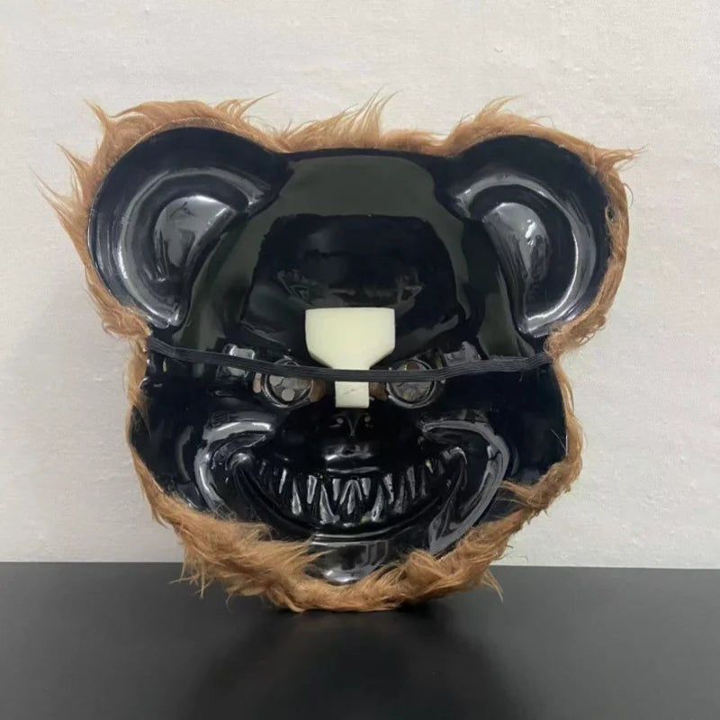 Bloody Plush Bear Mask Halloween Ghost Festival Mask Realistic Bloody Bear Headgear Performance Prop - product image 3
