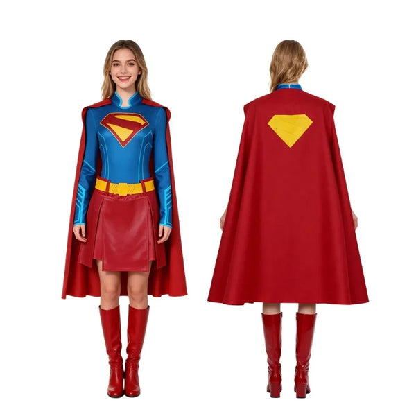 Anime Costume Super Costume Women's Girl Superhero Superwomen Costume Top SKIRTS Cloak - Daughter of Tomorrow / XL