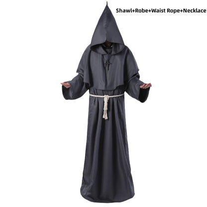 Adult Wizard Middle Ages Christian Monk Friar Priest Hooded Costume - alternate view 8