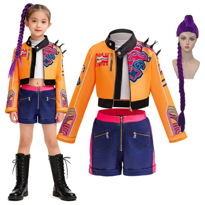 KPop Witch Hunt Squad Lumi Costume Set Girl Anime KPop Style Halloween Dress with Top - Rumi Set / 110(3Y)