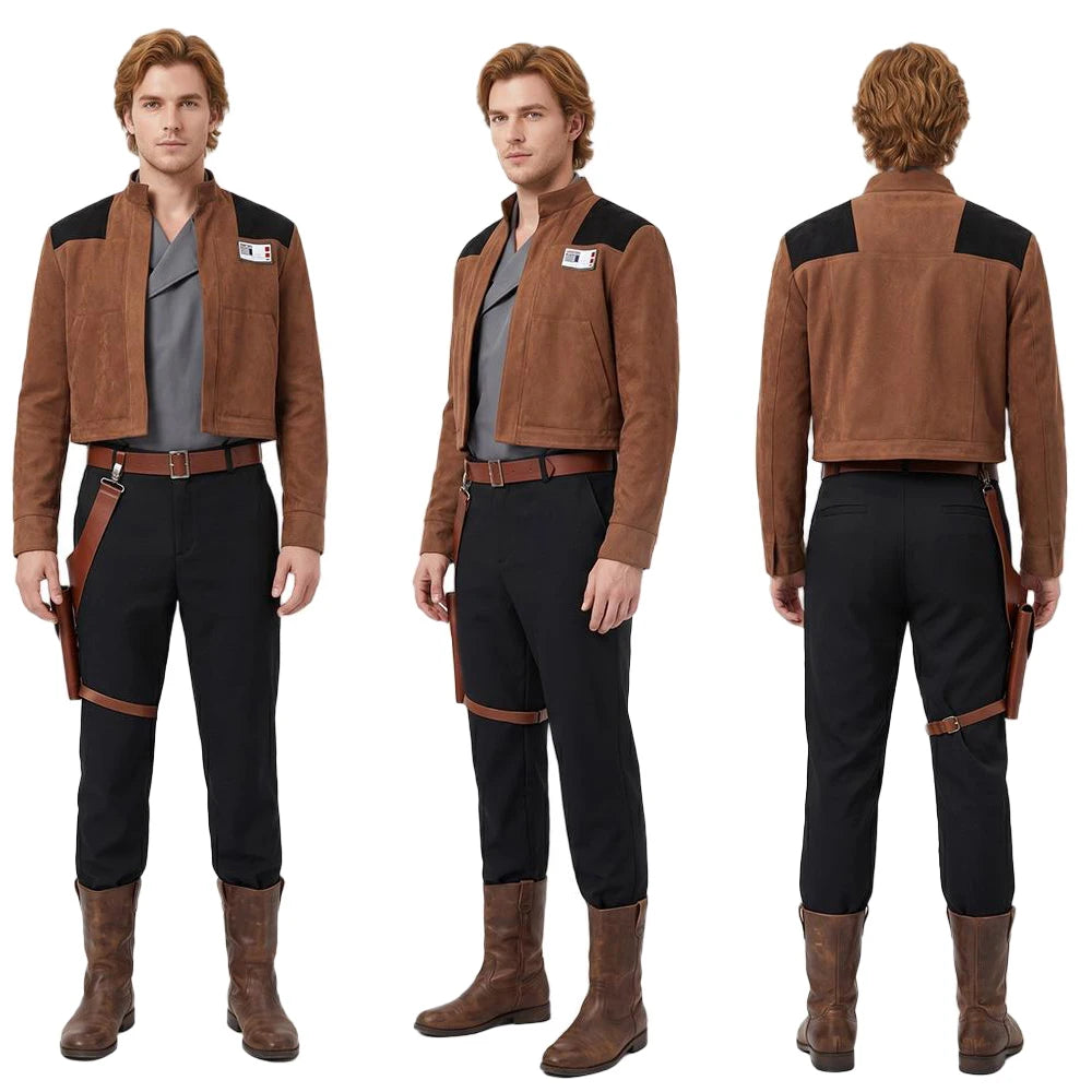Han Costume for Men Solo Belt Movie Space Battle Man Costume Halloween Adult Male Outfits - Only Belt / M