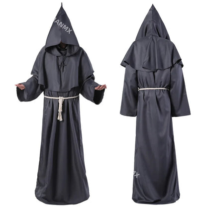 Halloween Men Medieval Monk Robes Monk Costumes Wizard Costumes Priest Costumes Costume - Blue / M