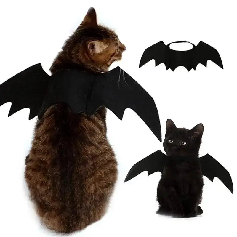 Cute Cat Costume Black Bat Wings Safety Belt Role Playing Pet Cat Dog Decoration