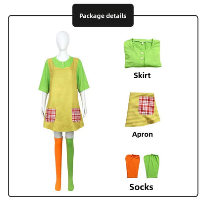 Anime Cosplay Full Set Include Leather Stockings Jacket Apron Pantyhose Camouflage Halloween Party Uniform Carnival Costume Wig