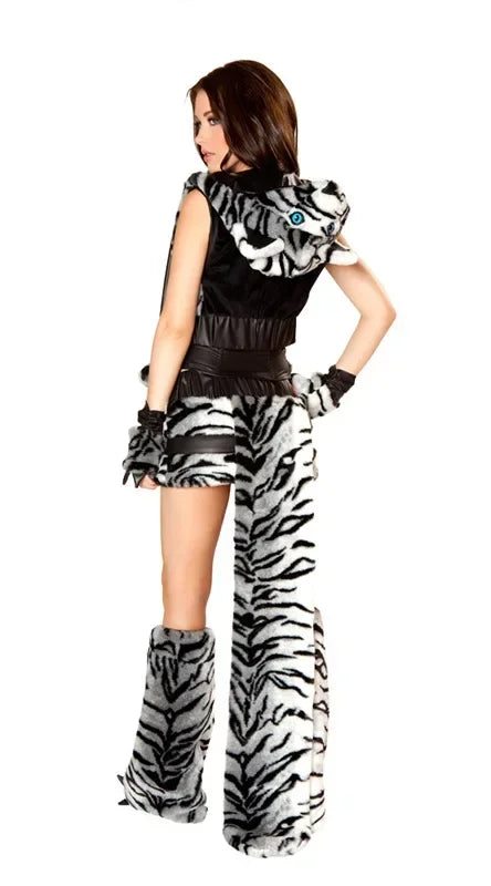 Women's Plush Leopard Animal Halloween Costume