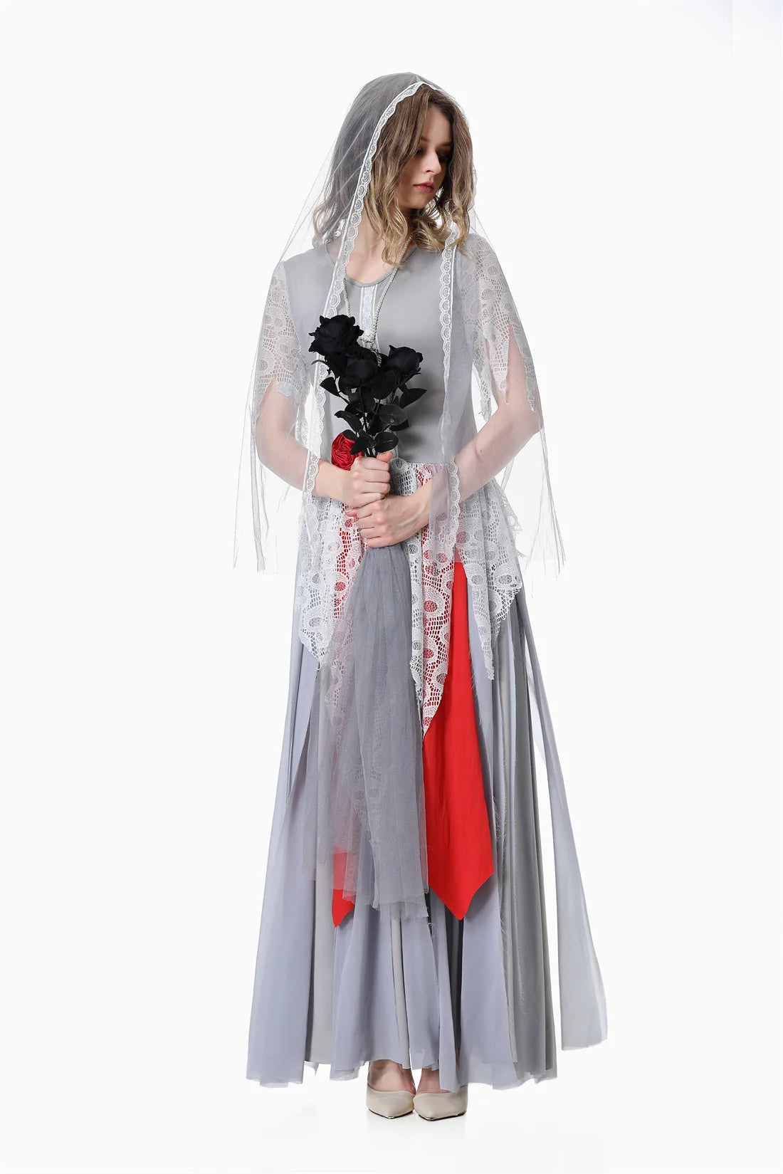 Adult Womens Spooky Spectral Bride Dress Halloween Themed Roleplay Outfit For - product image 5