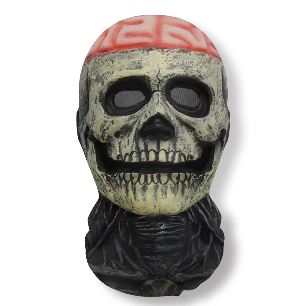 Halloween Ghost Face Full Mask, 3D Printed Stretchable Mesh, Comically Horrifying Cosplay Party Skull - product image 14